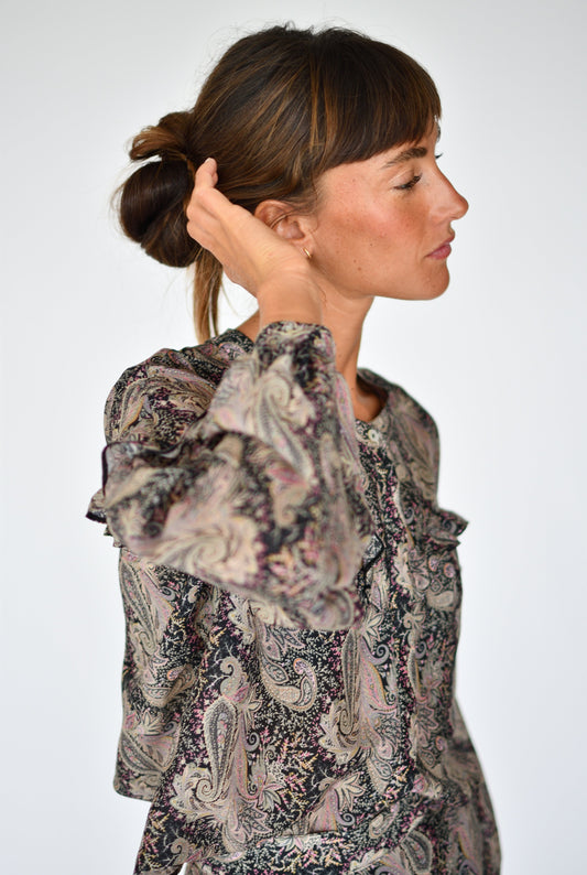 Total Look Alessia y Celine Paisley negro – Blusa Alessia Paisley negro, foto 2 | Boj Woman