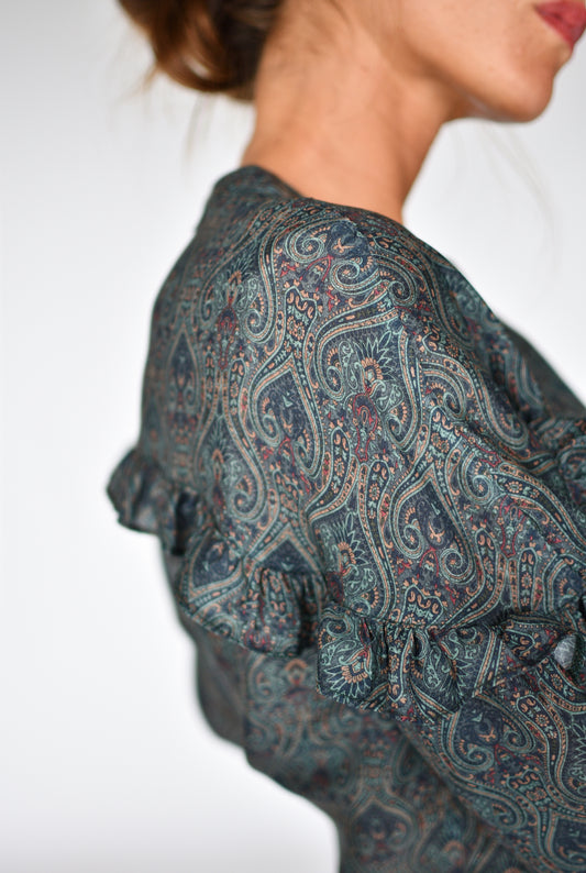 Blusa Alessia Paisley verde