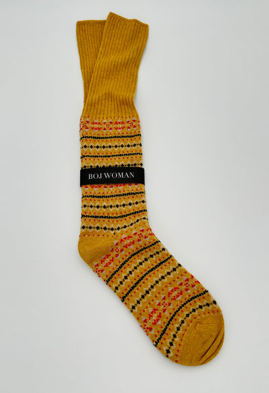 Mustard high-top sock