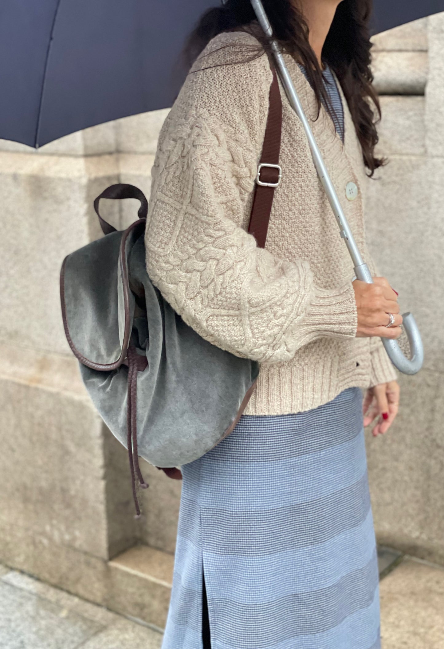 Chaqueta Kinsale Beige lana merina punto Aran
