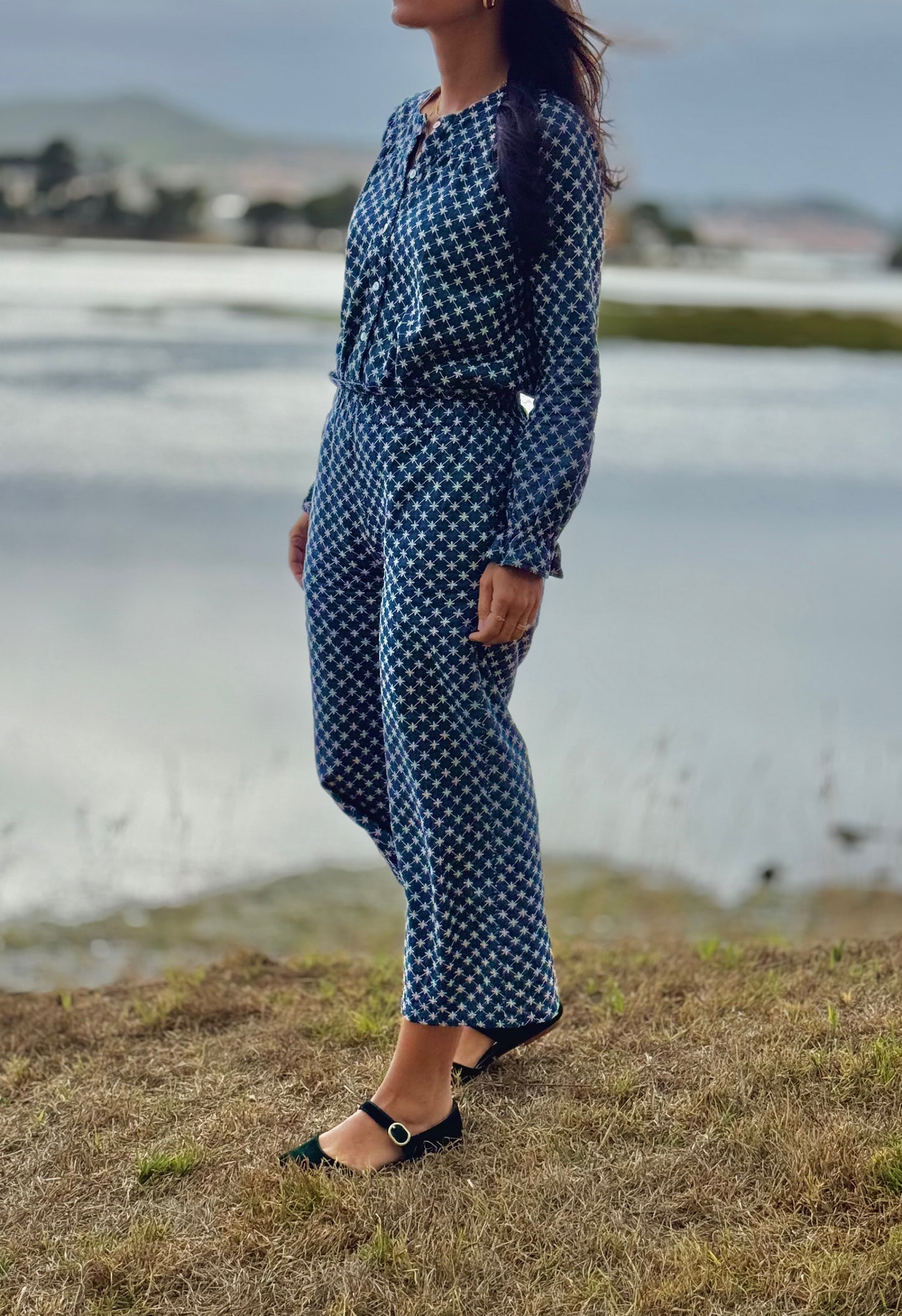Pantalón Fleur denim bordados