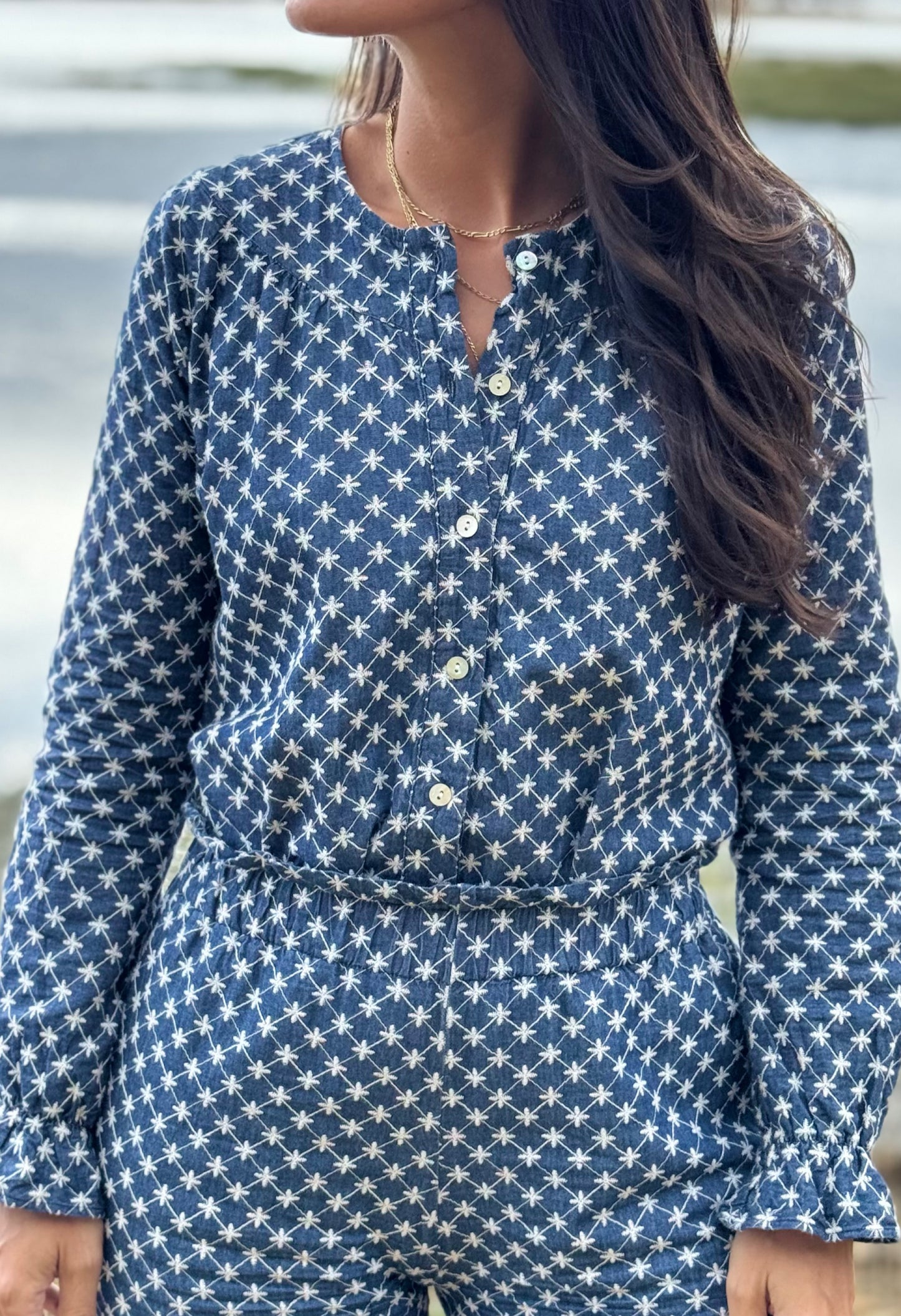 Pantalón Fleur denim bordados
