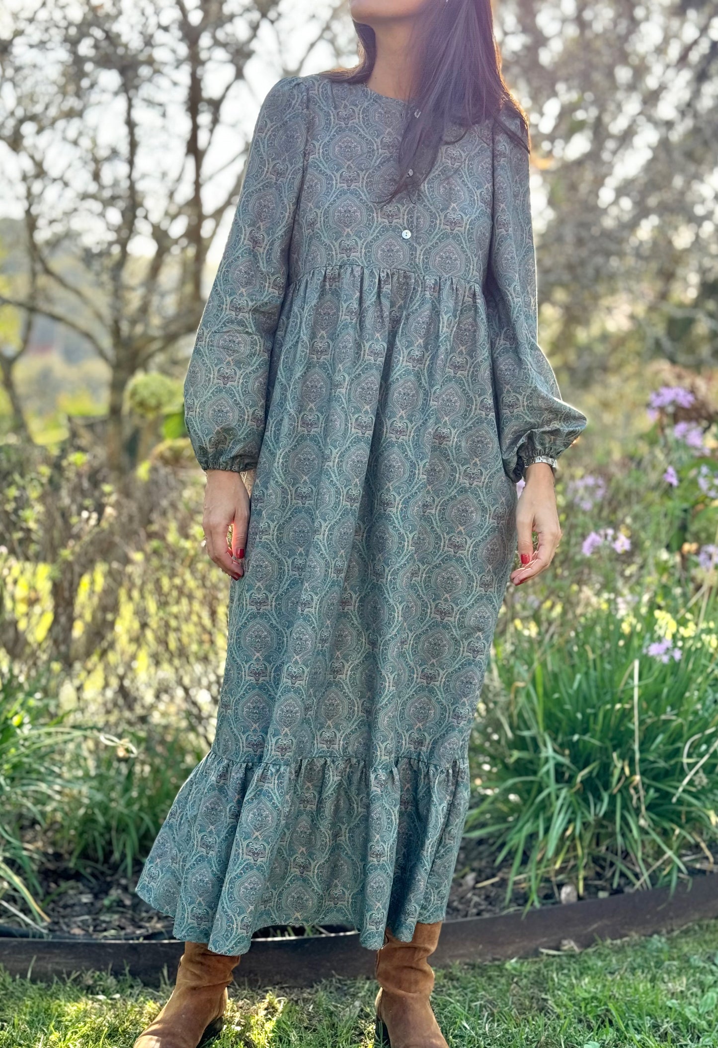 Vestido Amelie paisley green