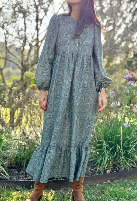 Amelie paisley green dress