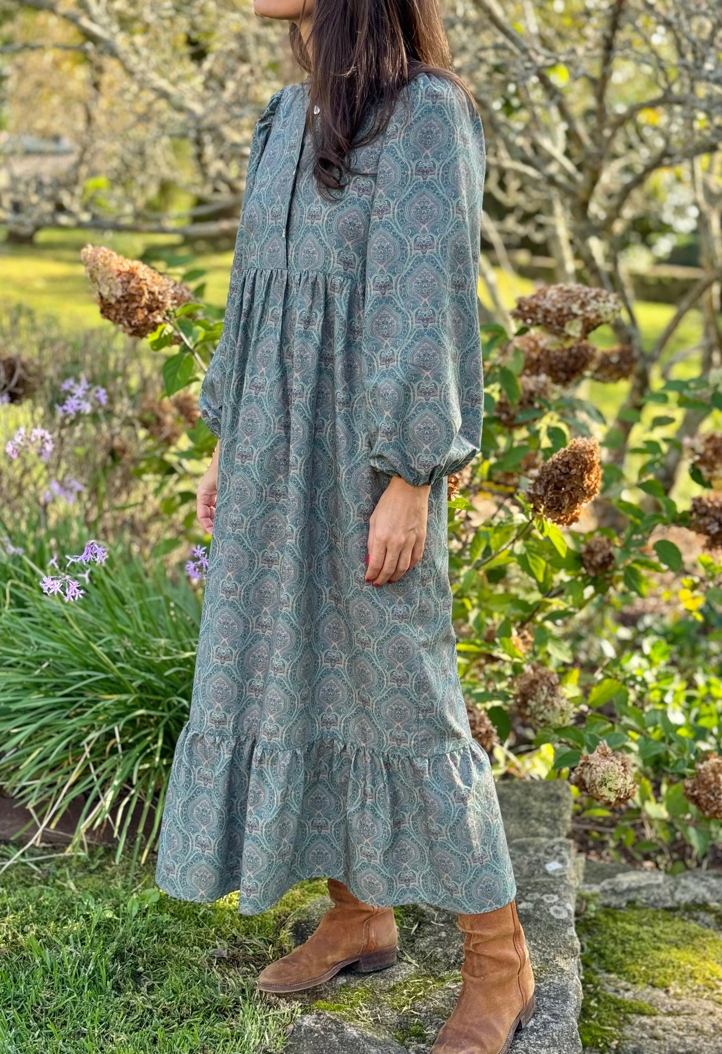 Vestido Amelie paisley green