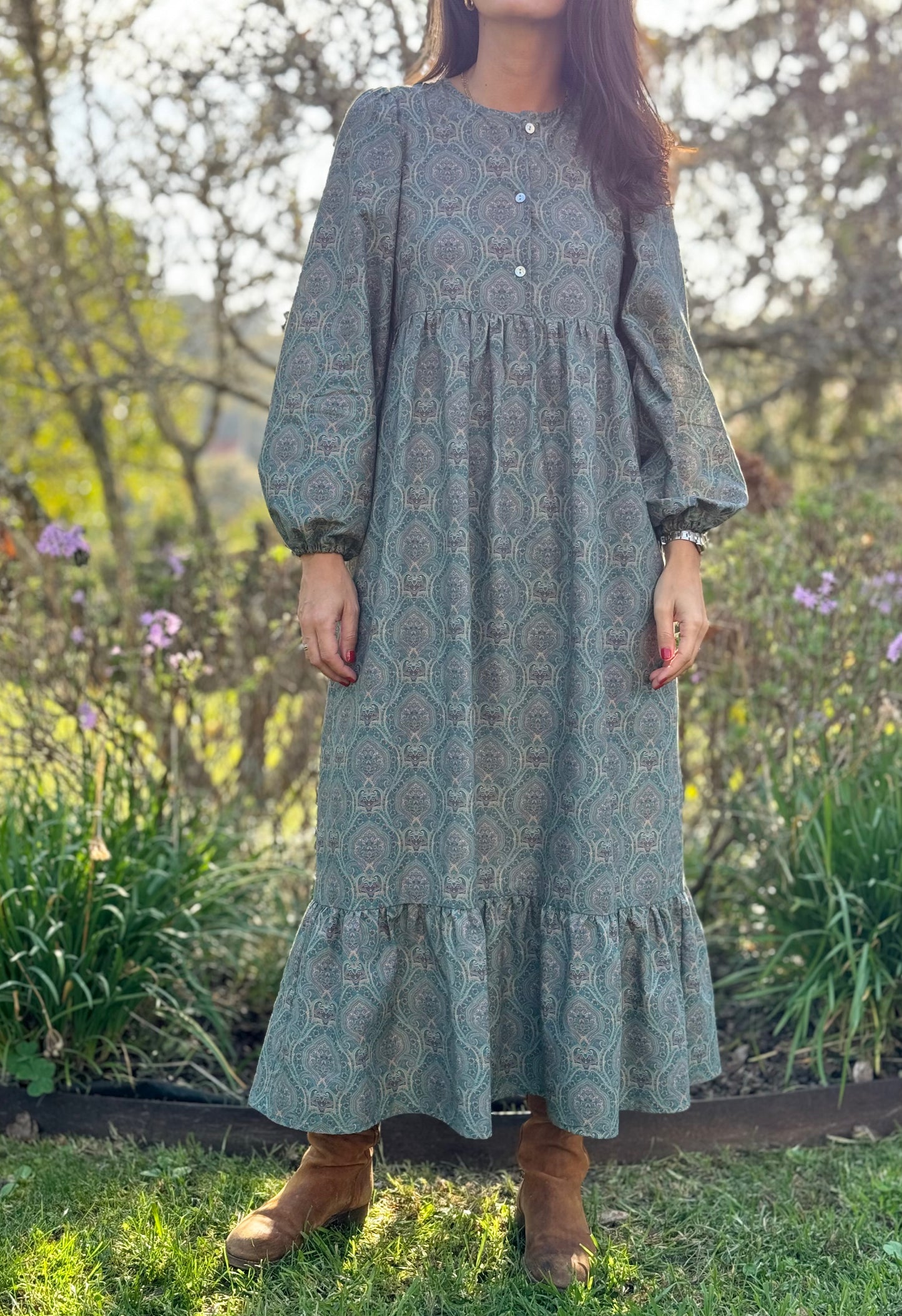 Vestido Amelie paisley green
