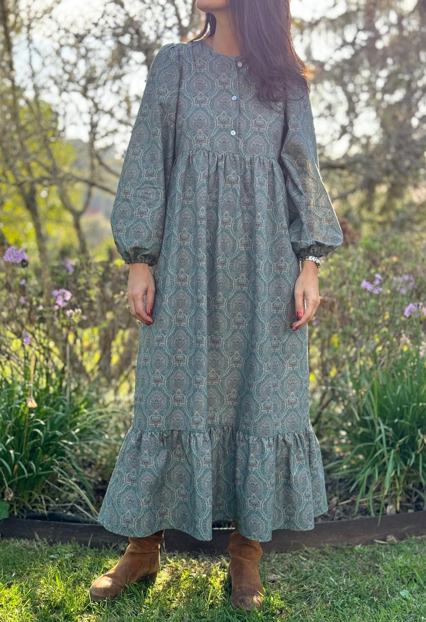 Vestido Amelie paisley green