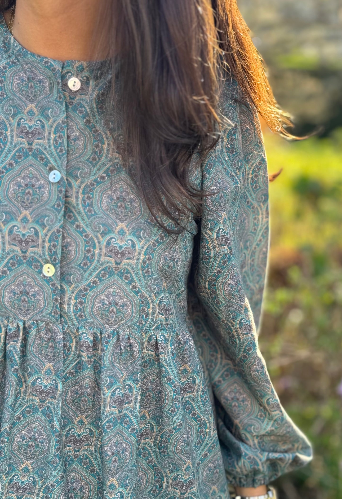 Vestido Amelie paisley green