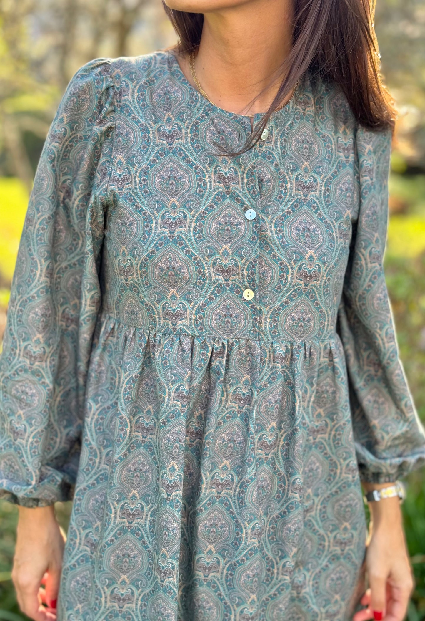 Vestido Amelie paisley green