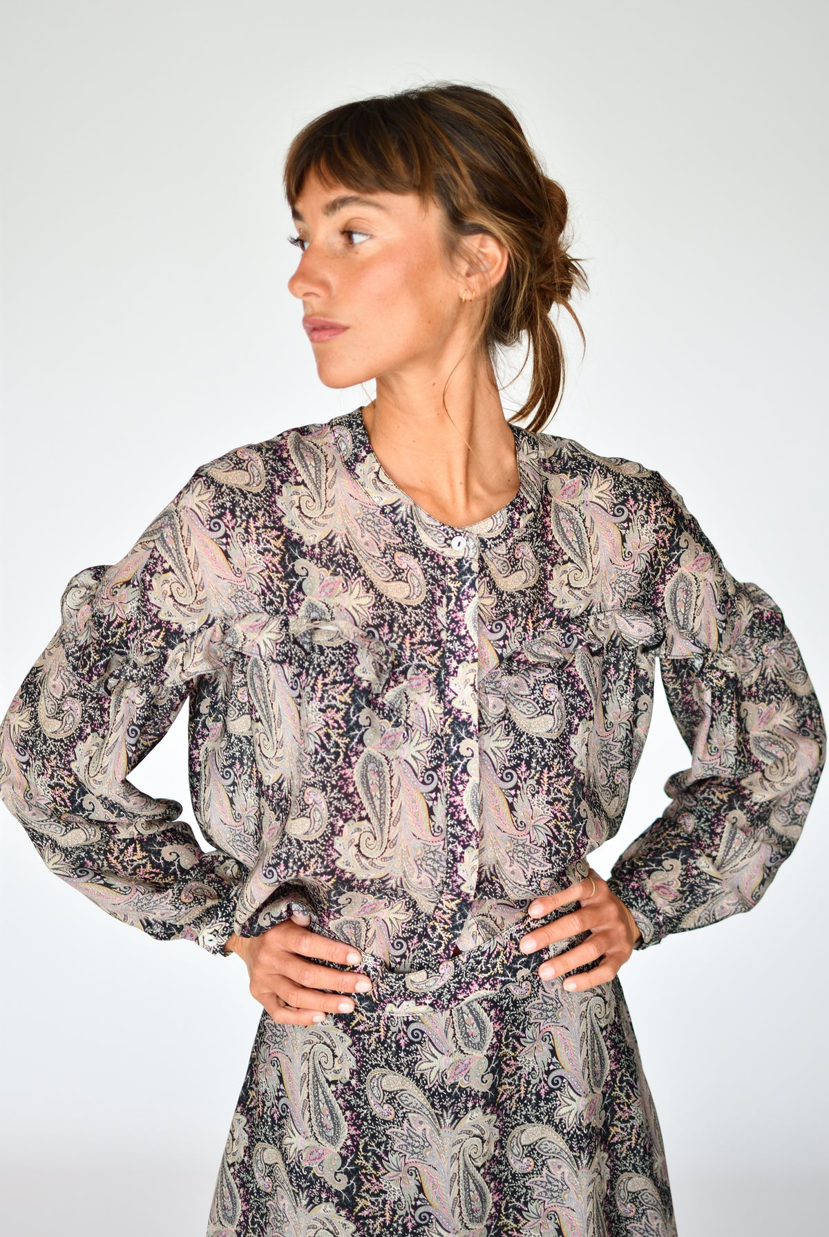 Blusa Alessia Paisley negro