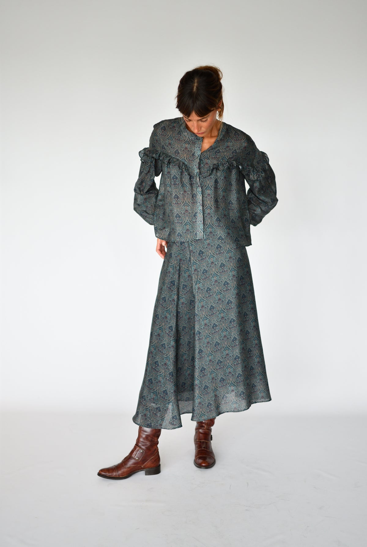 Blusa Alessia Paisley verde