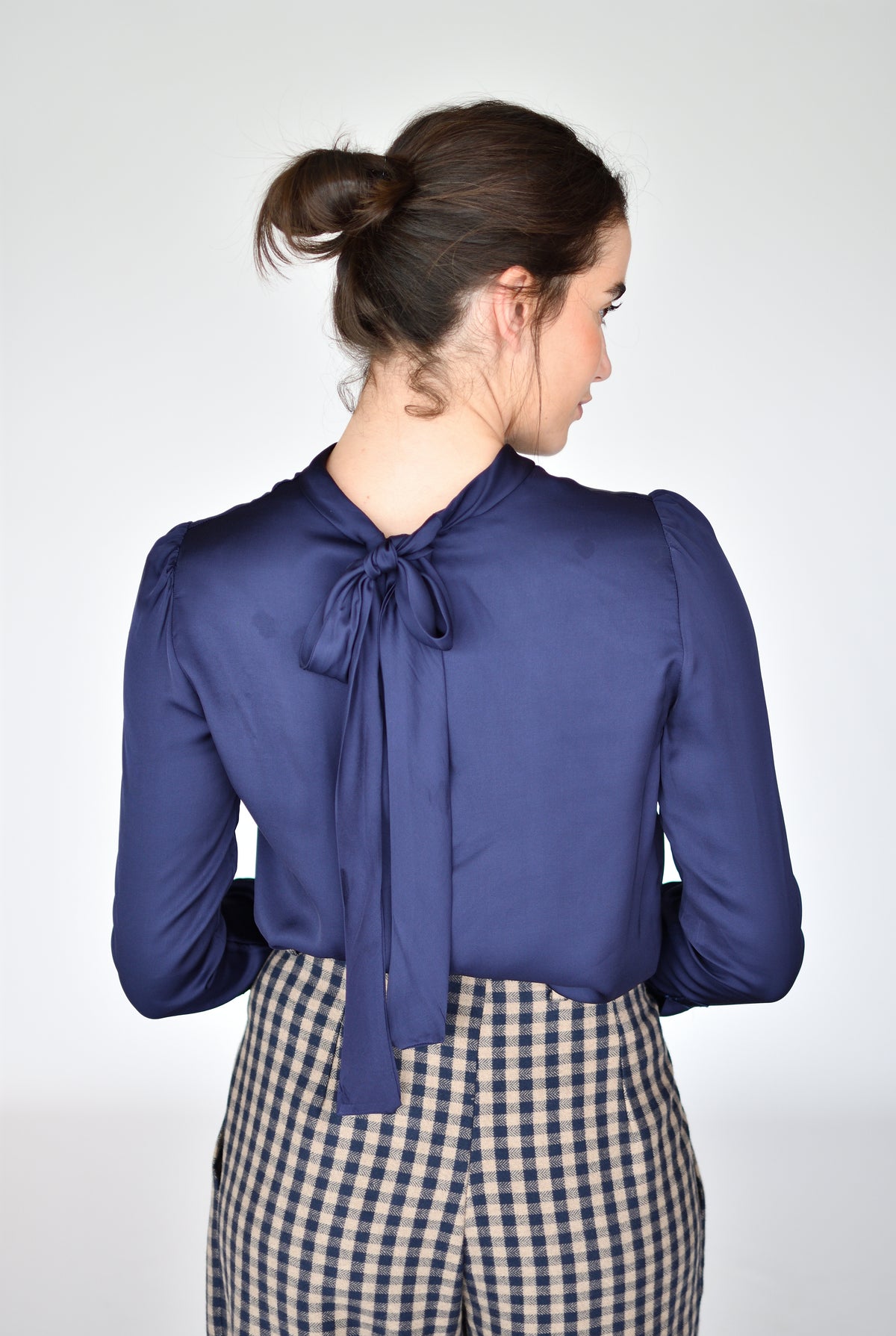 Blusa Camila Azul noche – lazo en la espalda | Boj Woman