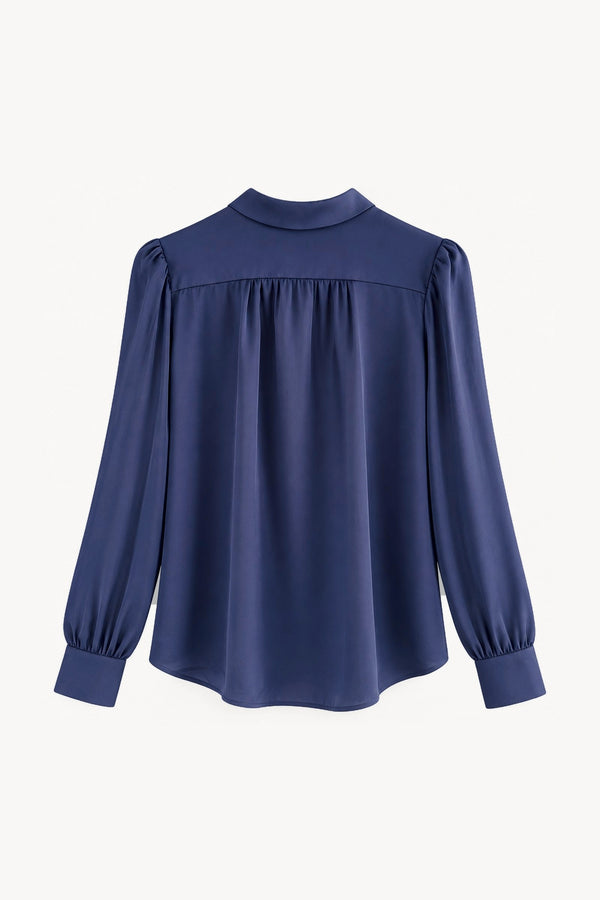 Blusa Camila Azul noche – prenda sola de frente | Boj Woman
