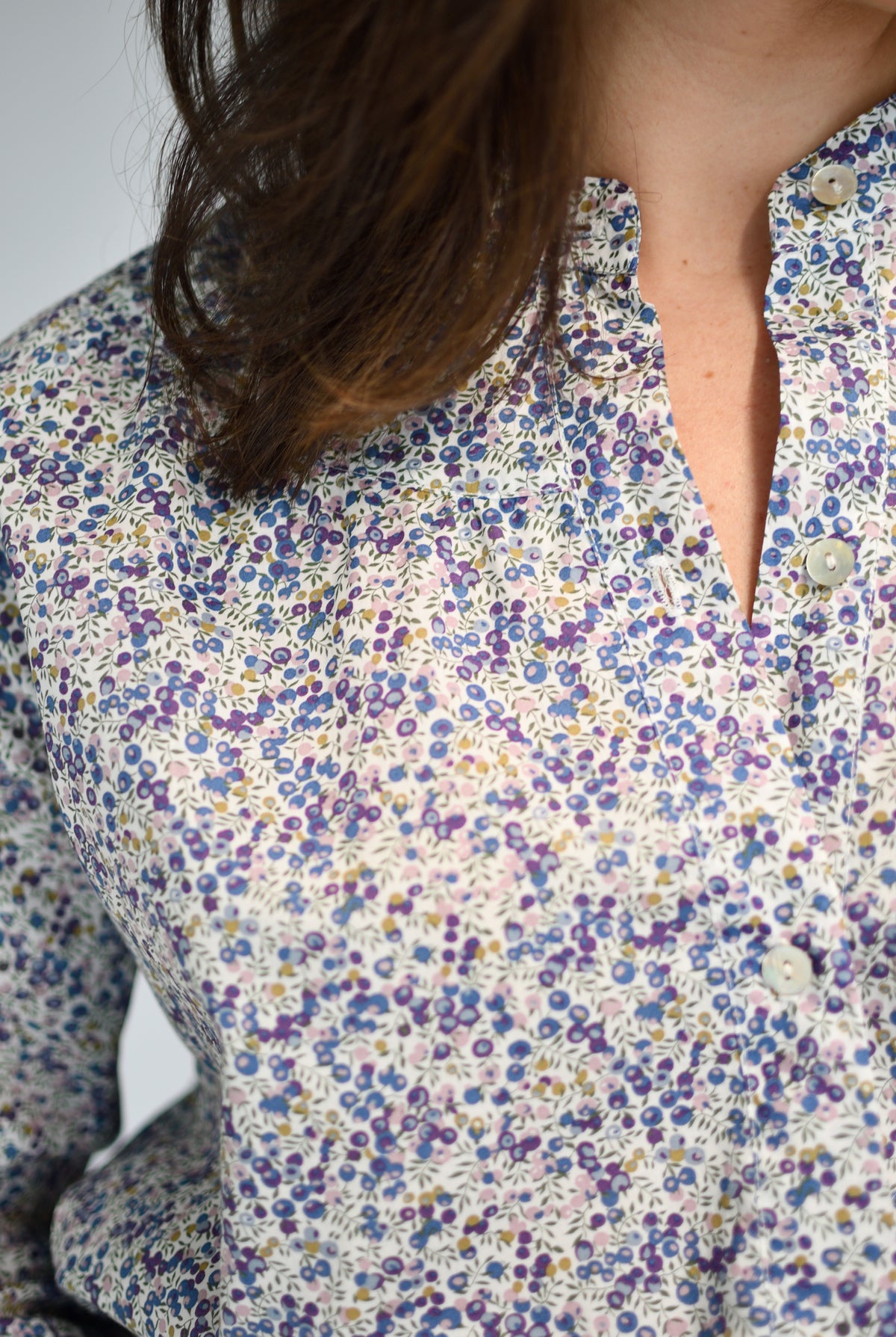Clarice Liberty Berry Blouse – collar detail | Boj Woman
