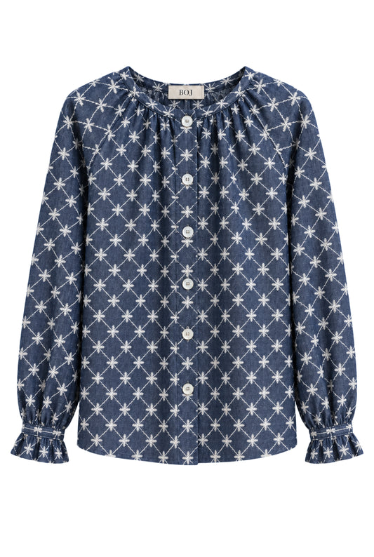 Blusa Lottie Denim Bordado