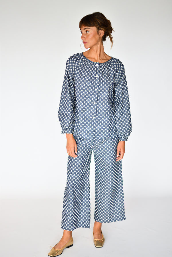 Blusa Lottie Denim Bordado – vista frontal | Boj Woman