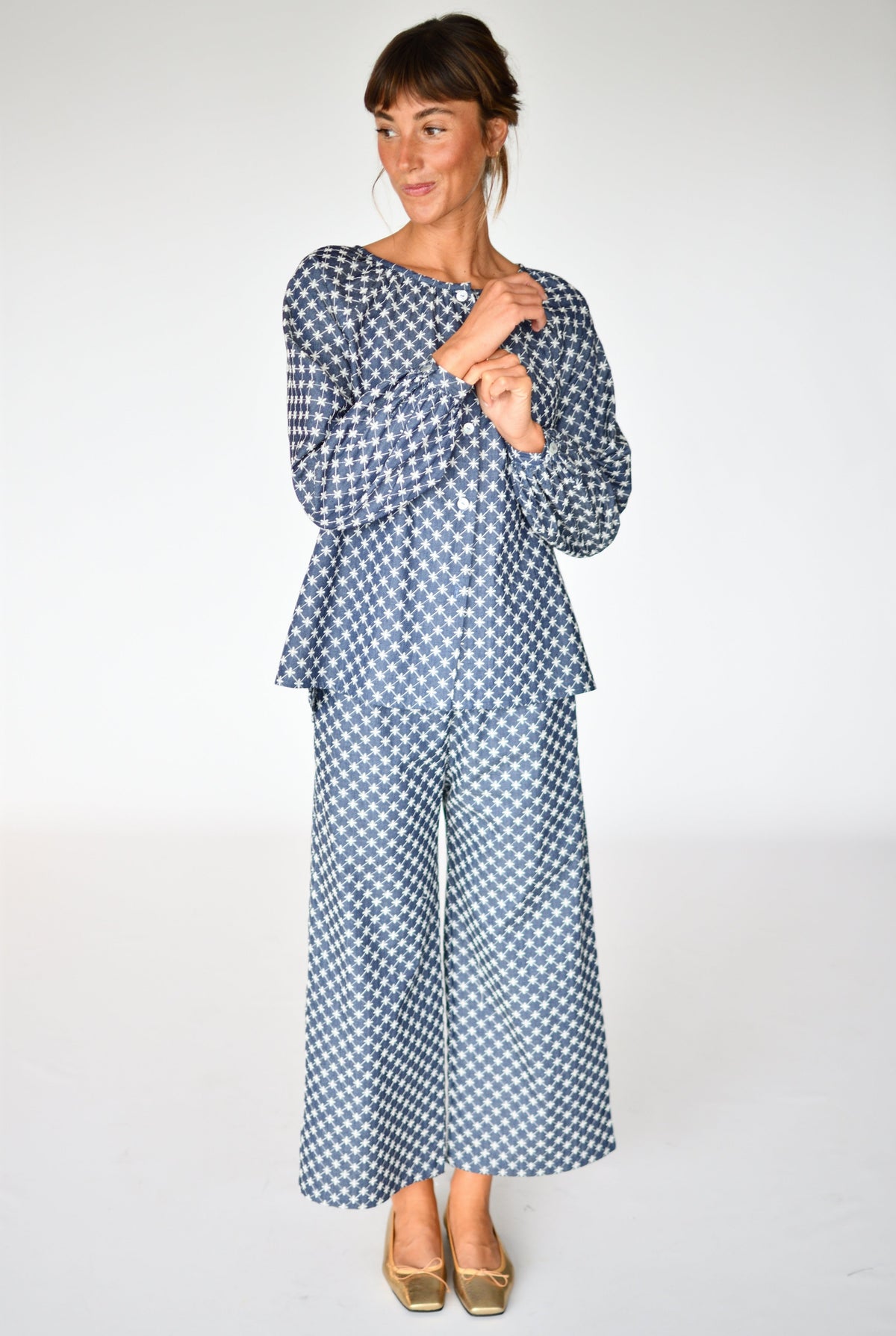 Total Look Lottie y Fleur Denim Bordado – Blusa Lottie Denim Bordado, foto 3 | Boj Woman
