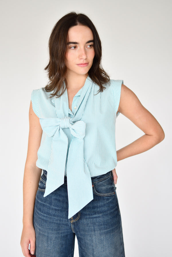 Blusa Margot Teal – vista a três quartos | Boj Woman