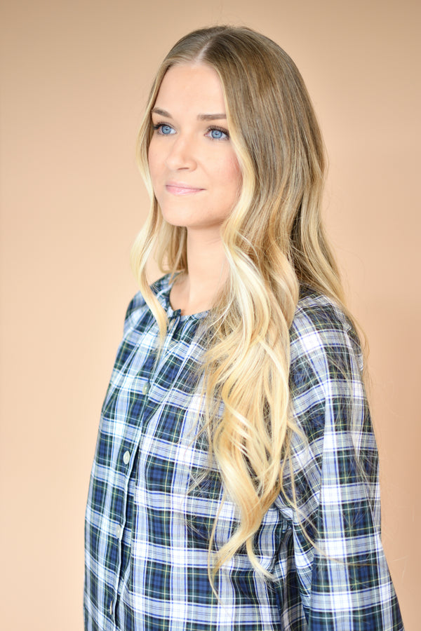 Camisa Sophie Tartan – detalhe do corpo | Boj Woman