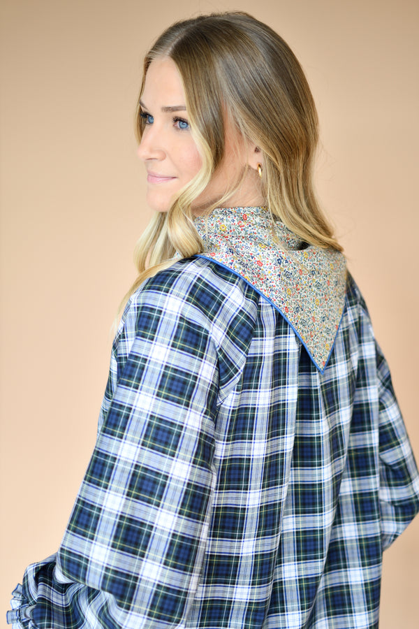 Camisa Sophie Tartan – costas com lenço | Boj Woman