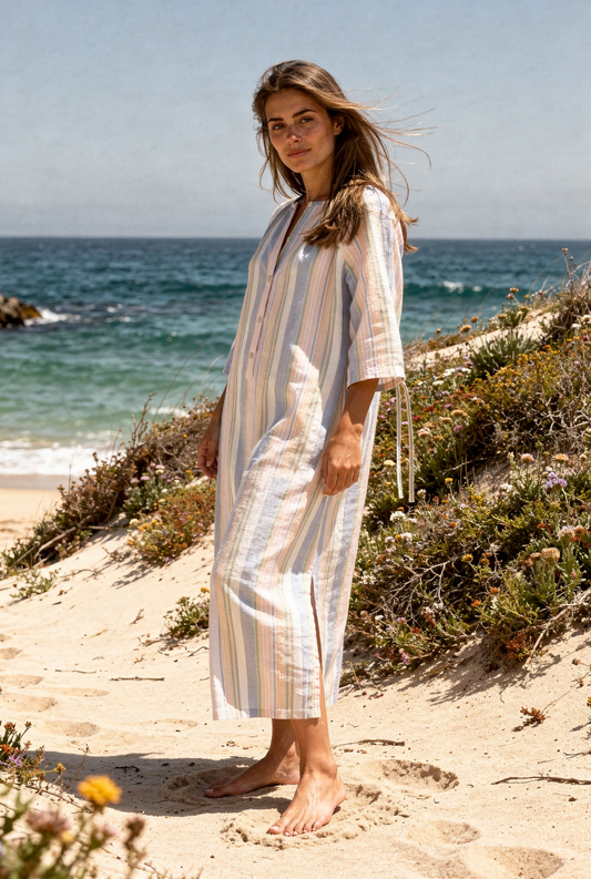 Vestido Anouk Lino Mandarina