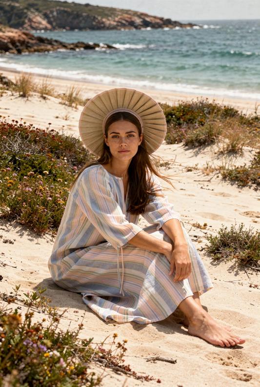 Vestido Anouk Lino Mandarina