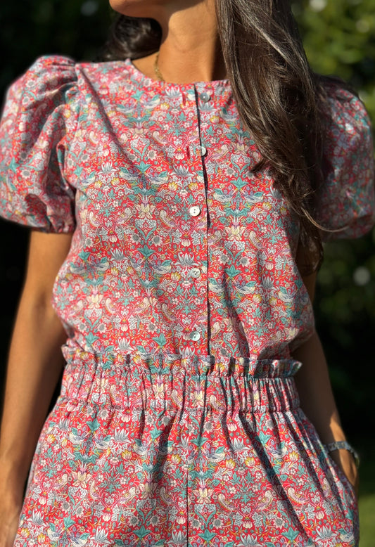 Camisa Chloè Strawberry Red Liberty