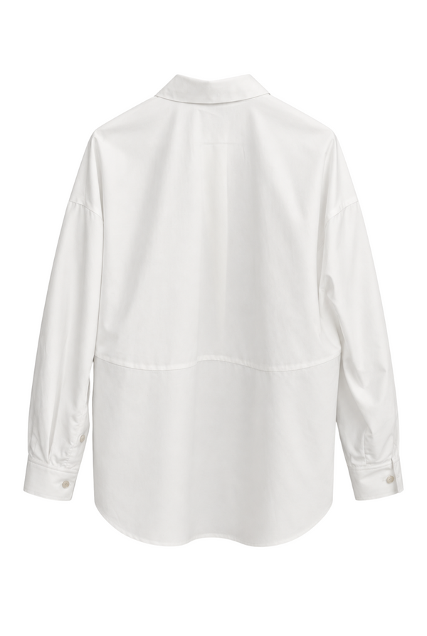 Camisa Eleonore Branco – peça isolada de costas | Boj Woman
