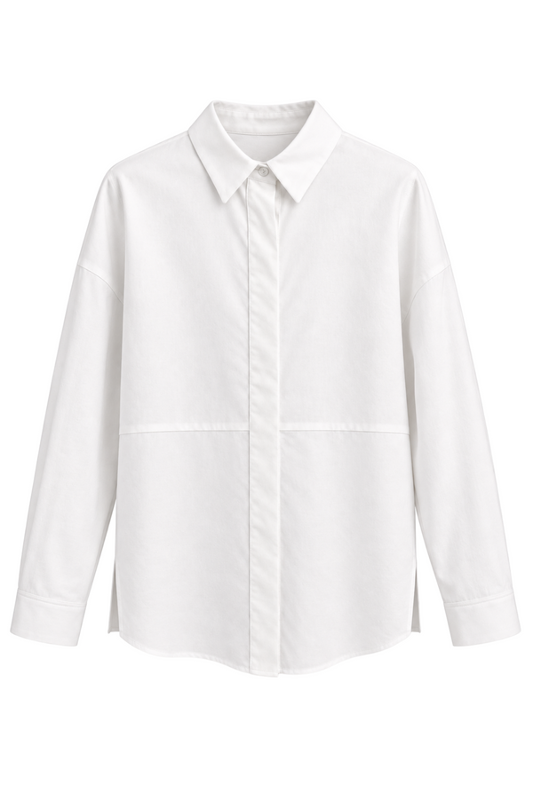 Camisa Eleonore Branco – peça isolada de frente | Boj Woman