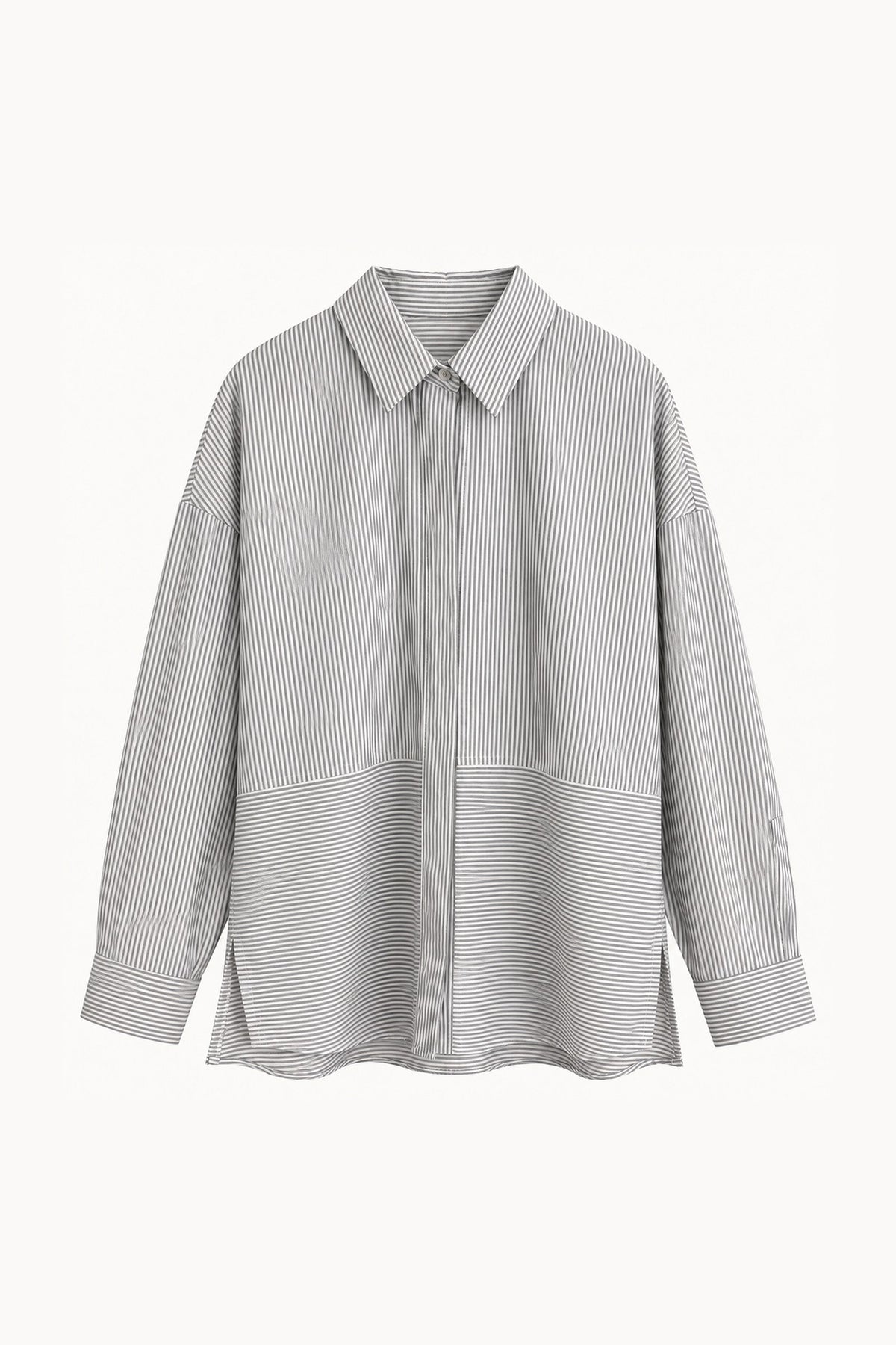 Camisa Eleonore Raya negra – prenda sola de frente | Boj Woman