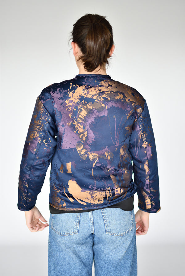 Casaco Jacquard Beringela – costas | Boj Woman