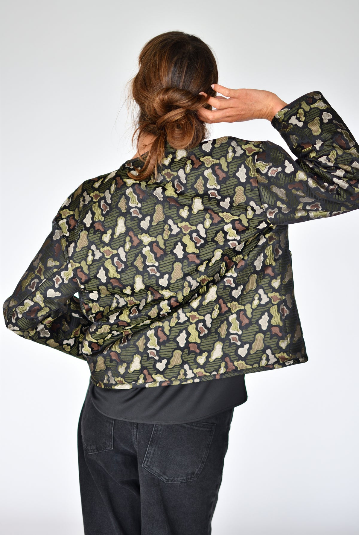 Casaco Jacquard Hunting – costas | Boj Woman