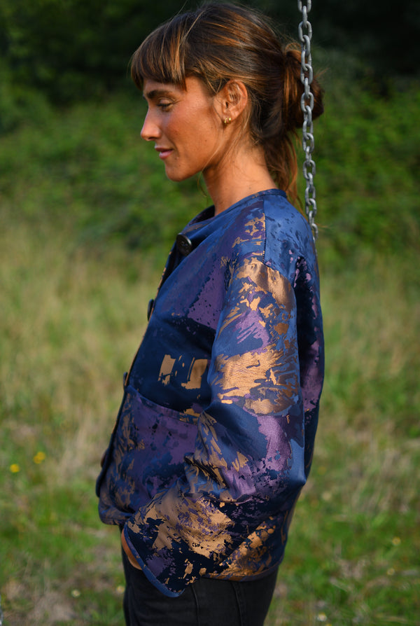 Casaco Jacquard Beringela