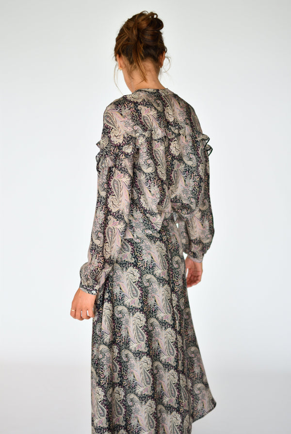 Total Look Alessia y Celine Paisley negro – Falda Celine Paisley negro, foto 3 | Boj Woman