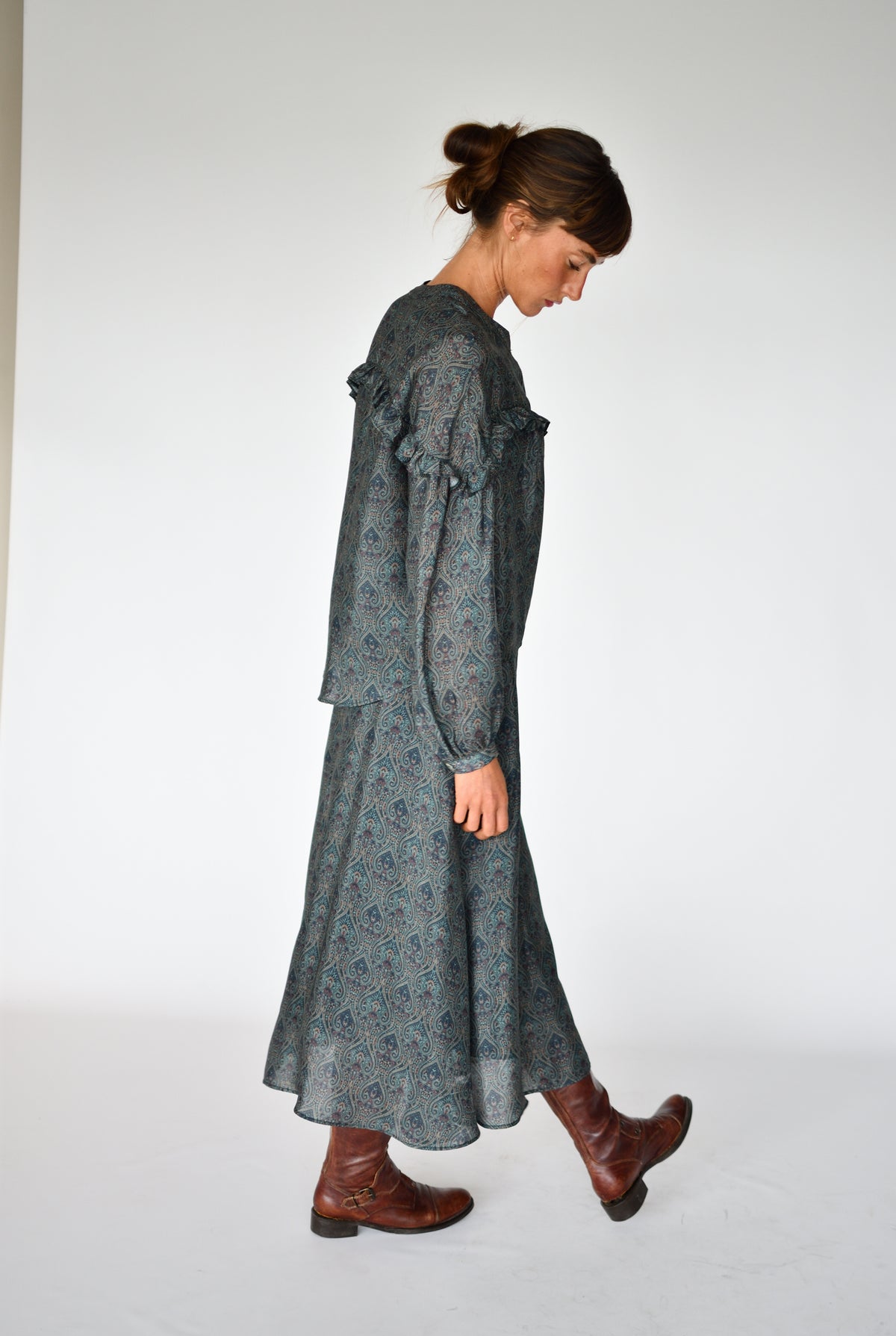 Falda Celine Paisley verde
