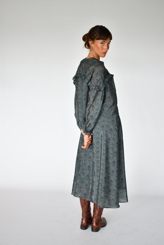 Falda Celine Paisley verde