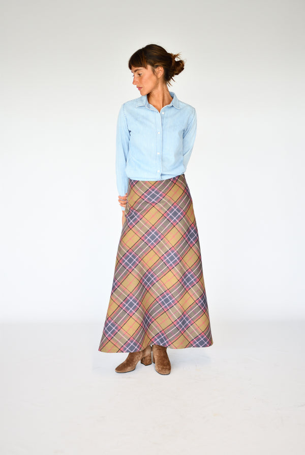 Saia Charlotte Tartan – vista lateral | Boj Woman