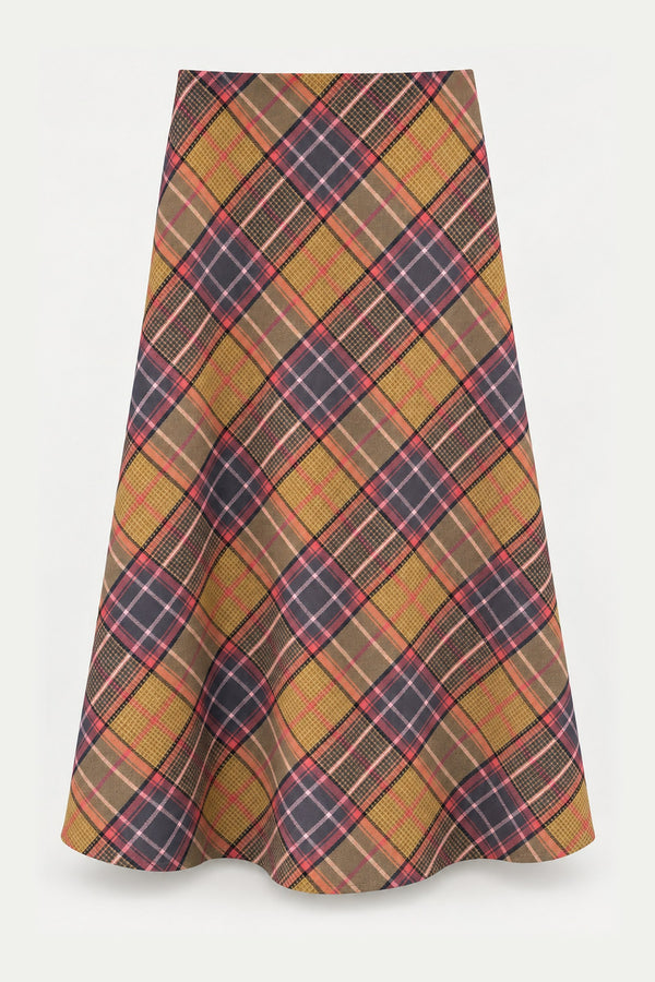 Saia Charlotte Tartan – peça isolada de frente | Boj Woman