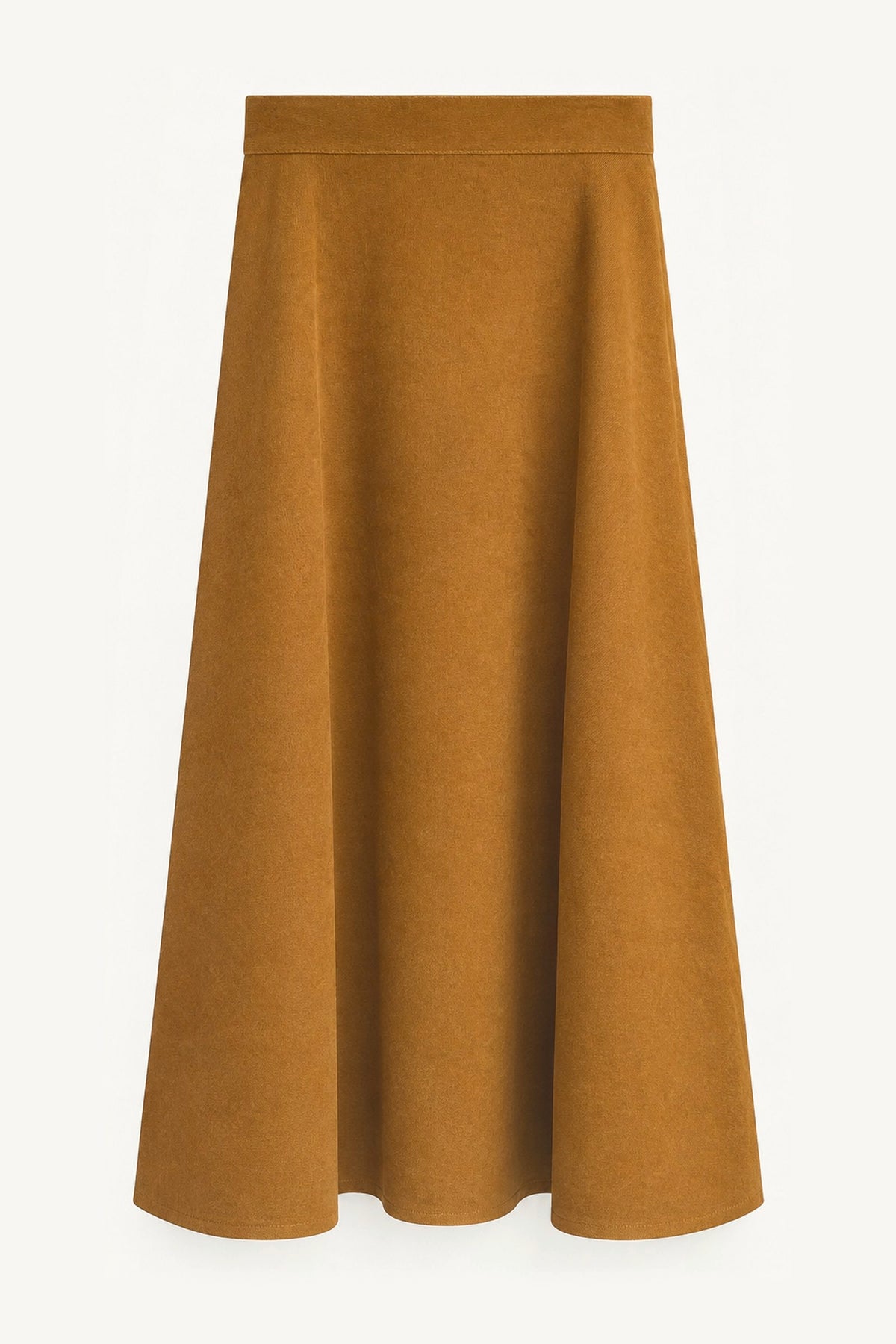Camel Needlecord Skirt – flat lay, front | Boj Woman