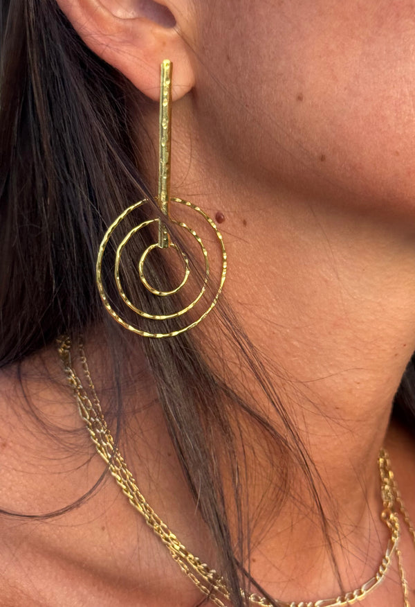 Brincos Mahon – colocados, detalhe da espiral | Boj Woman