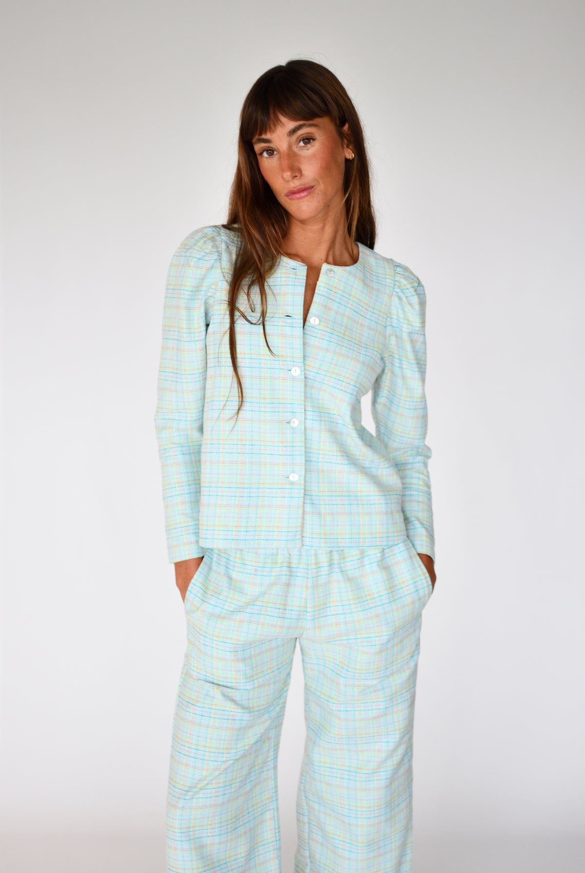 Sobrecamisa Martina Tweed – corpo inteiro com as Calças Emma Tweed | Boj Woman