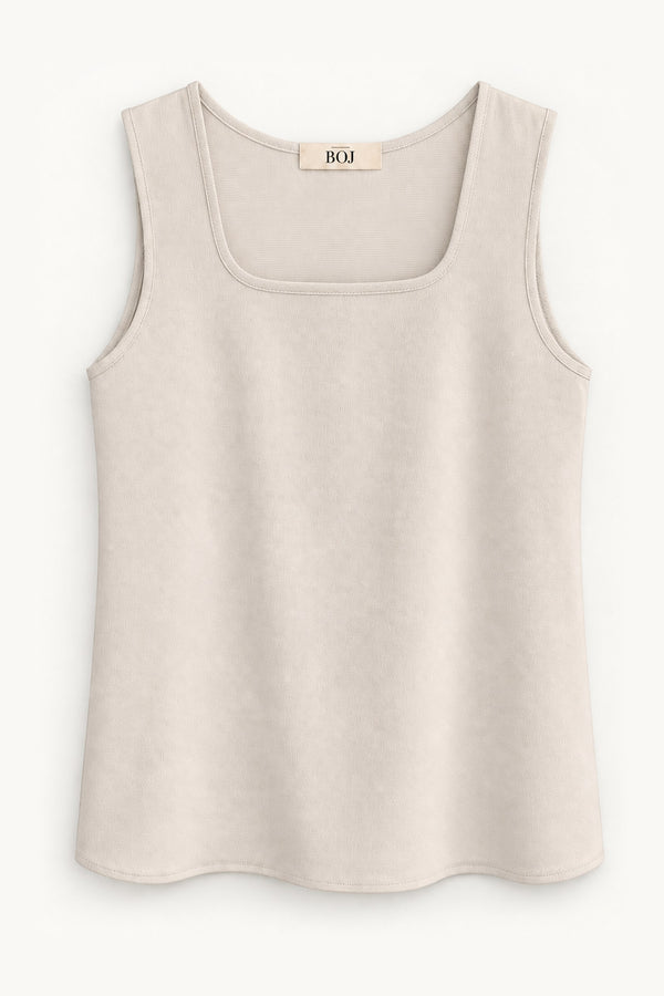 Top Cleo Bege – peça isolada de frente | Boj Woman