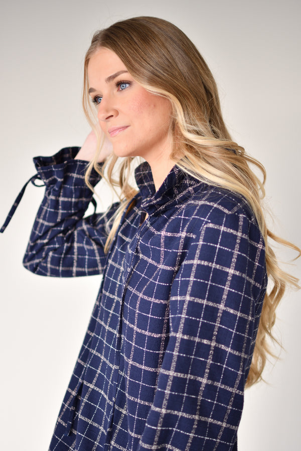 Vestido Eliette – detalhe da gola e da manga | Boj Woman
