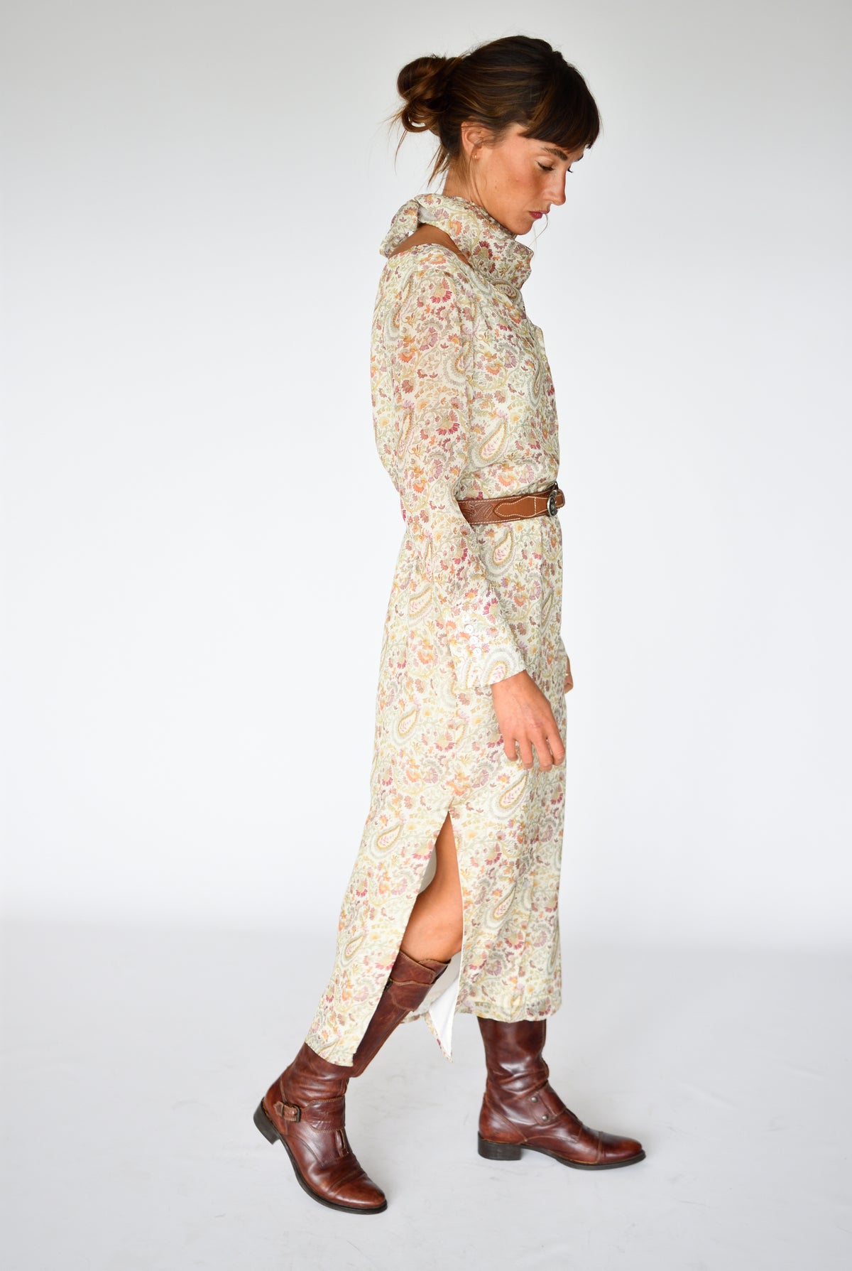 Vestido Rene Paisley – vista lateral | Boj Woman