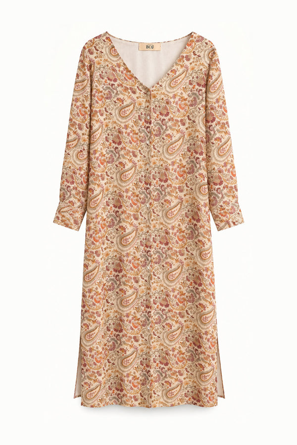 Vestido Rene Paisley – peça isolada de frente | Boj Woman