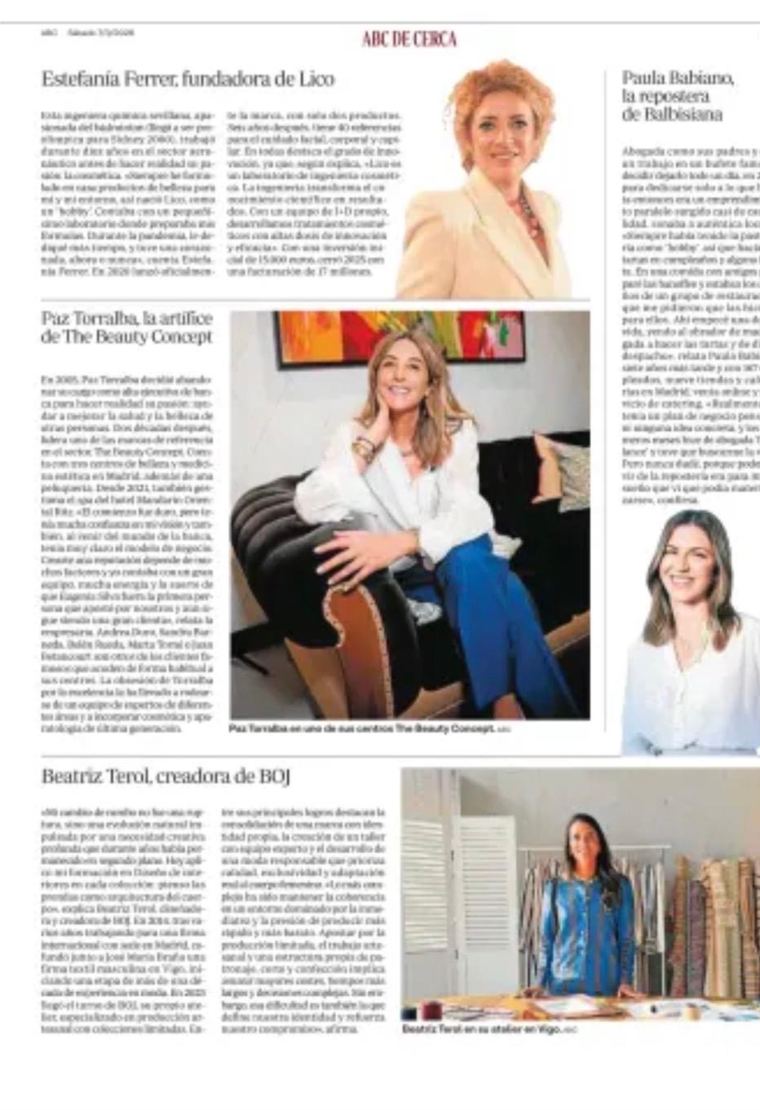 Página de ABC De cerca con Beatriz Terol en su atelier de Vigo